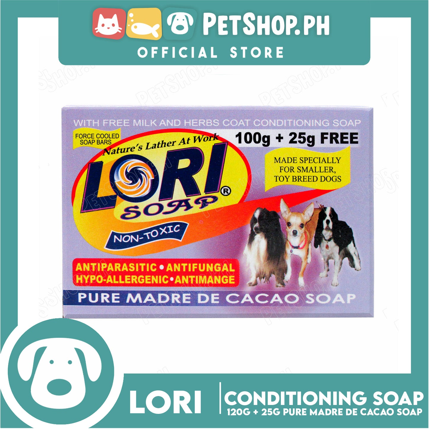 Nature's Lather At Work Lori Soap Non-Toxic 100g (Pure Madre De Cacao Soap) Dog Soap, Dog Grooming