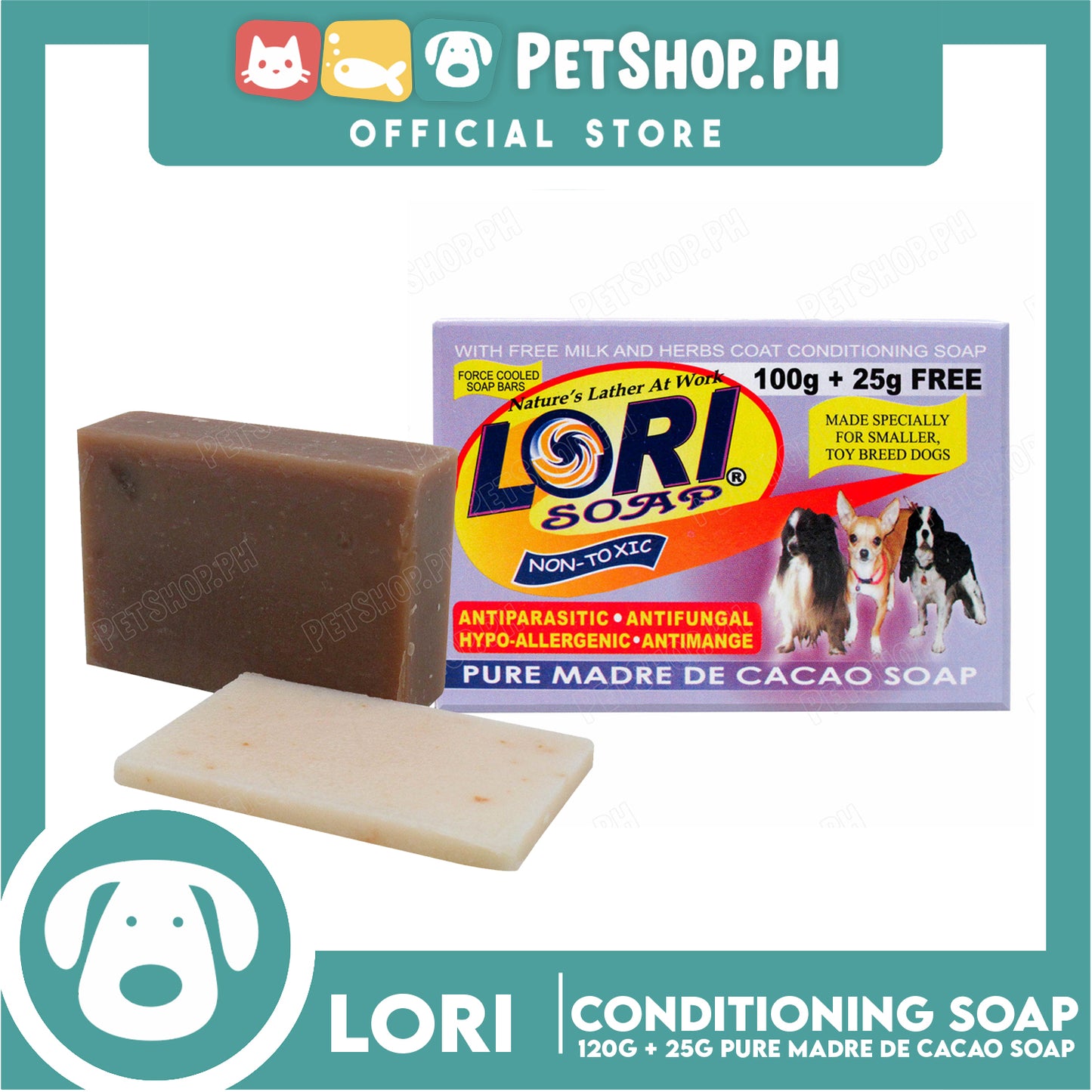 Nature's Lather At Work Lori Soap Non-Toxic 100g (Pure Madre De Cacao Soap) Dog Soap, Dog Grooming