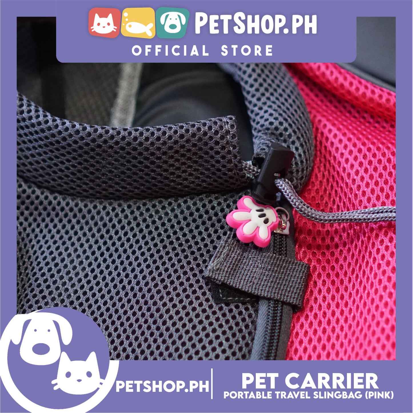 Pet Carrier Portable Outdoor Travel Sling Bag Safe Carrier for Dogs & Cats (Pink)