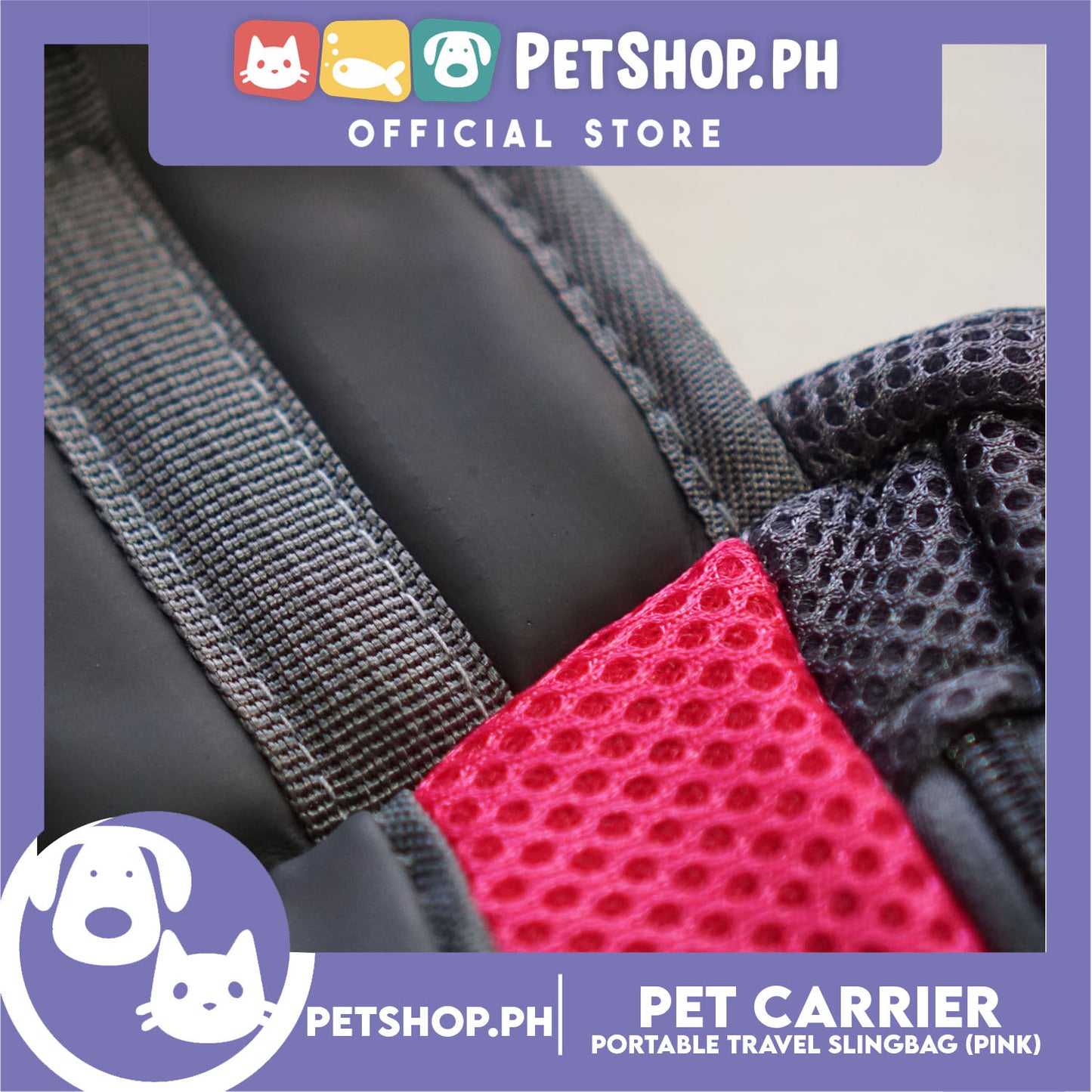Pet Carrier Portable Outdoor Travel Sling Bag Safe Carrier for Dogs & Cats (Pink)