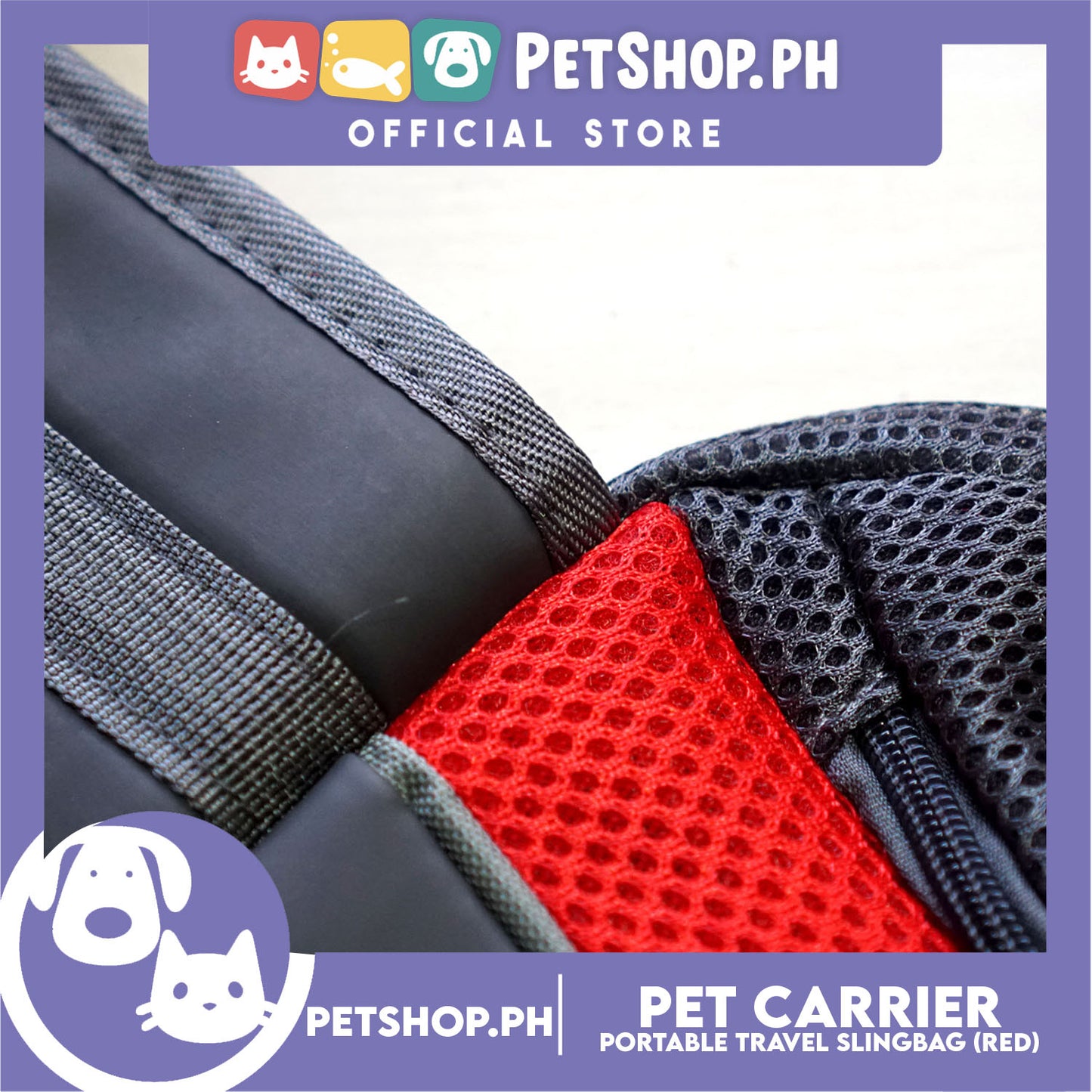 Pet Carrier Portable Outdoor Travel Sling Bag Safe Carrier for Dogs & Cats (Red)