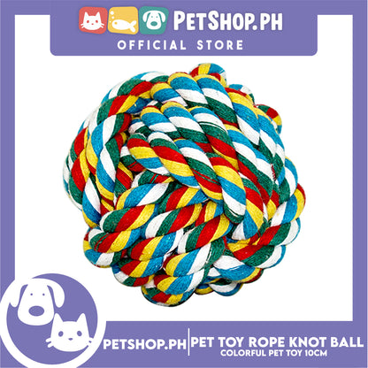 Pet Toy Colorful Rope Knot Ball 10cm for Medium Dog & Cat -Teething Chew Toy, Tug Toy, Knots Weave
