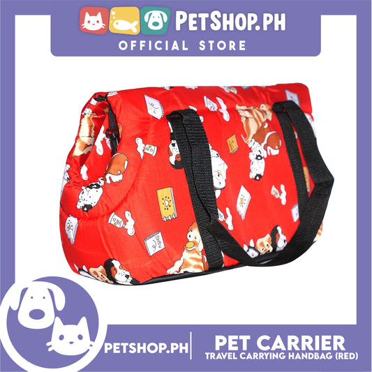 Pet Travel Handbag Carrier Dog Design Large for Small Medium Dogs Cats (Red)
