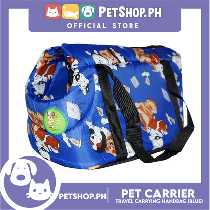 Pet Travel Handbag Carrier Dog Design Large for Smal Medium Dogs Cats (Blue)