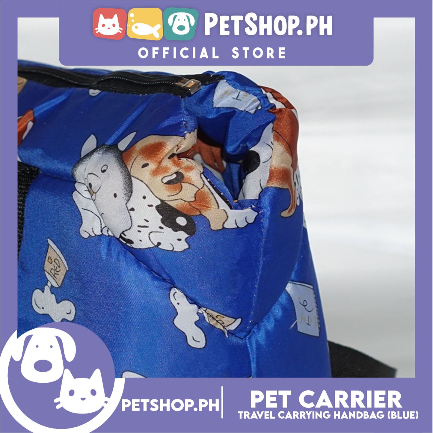 Pet Travel Handbag Carrier Dog Design Medium for Little Medium Dogs Puppy Cats (Blue)
