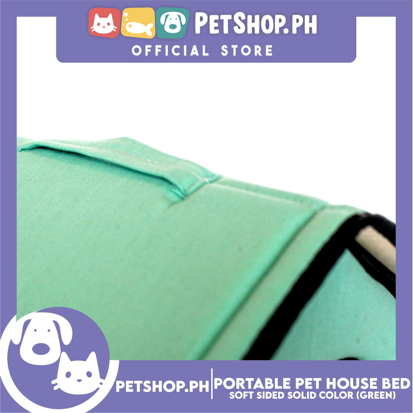 Portable Pet House Bed With Soft Sided Solid Color 30x33x32cm Medium (Mint Green)
