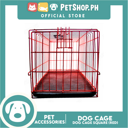 Dog Cage Medium Square Red