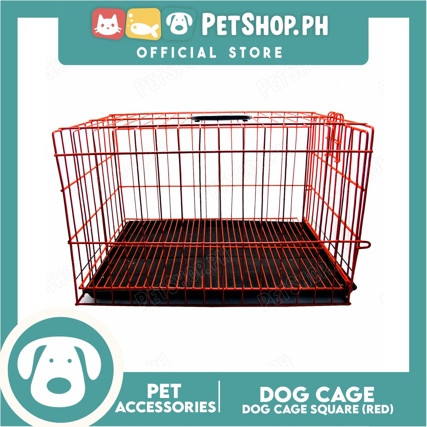 Dog Cage Extra Large Square Red
