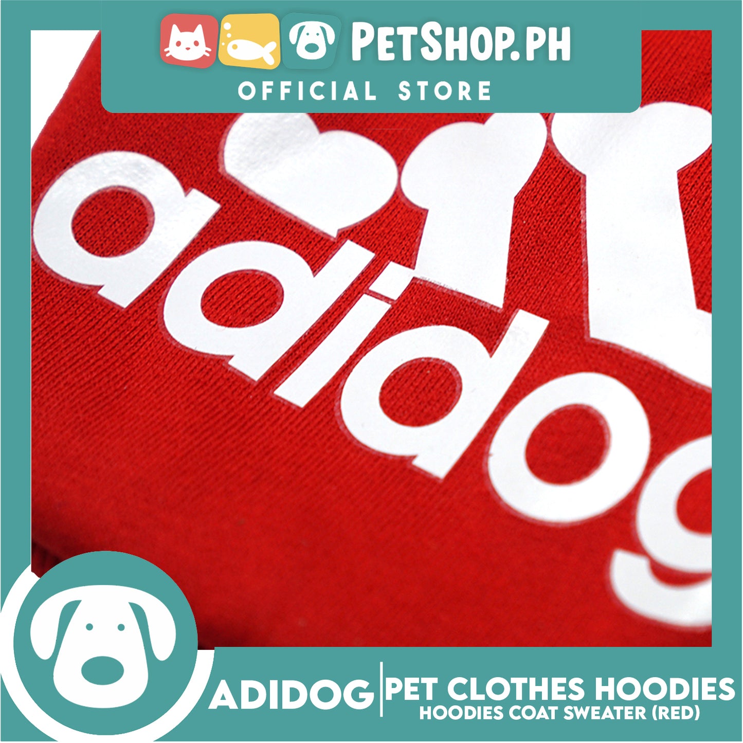 Adidog Pet Clothes Hoodies, Dog Winter Hoodies Apparel Puppy Warm Hoodies Coat Sweater (Red) Small