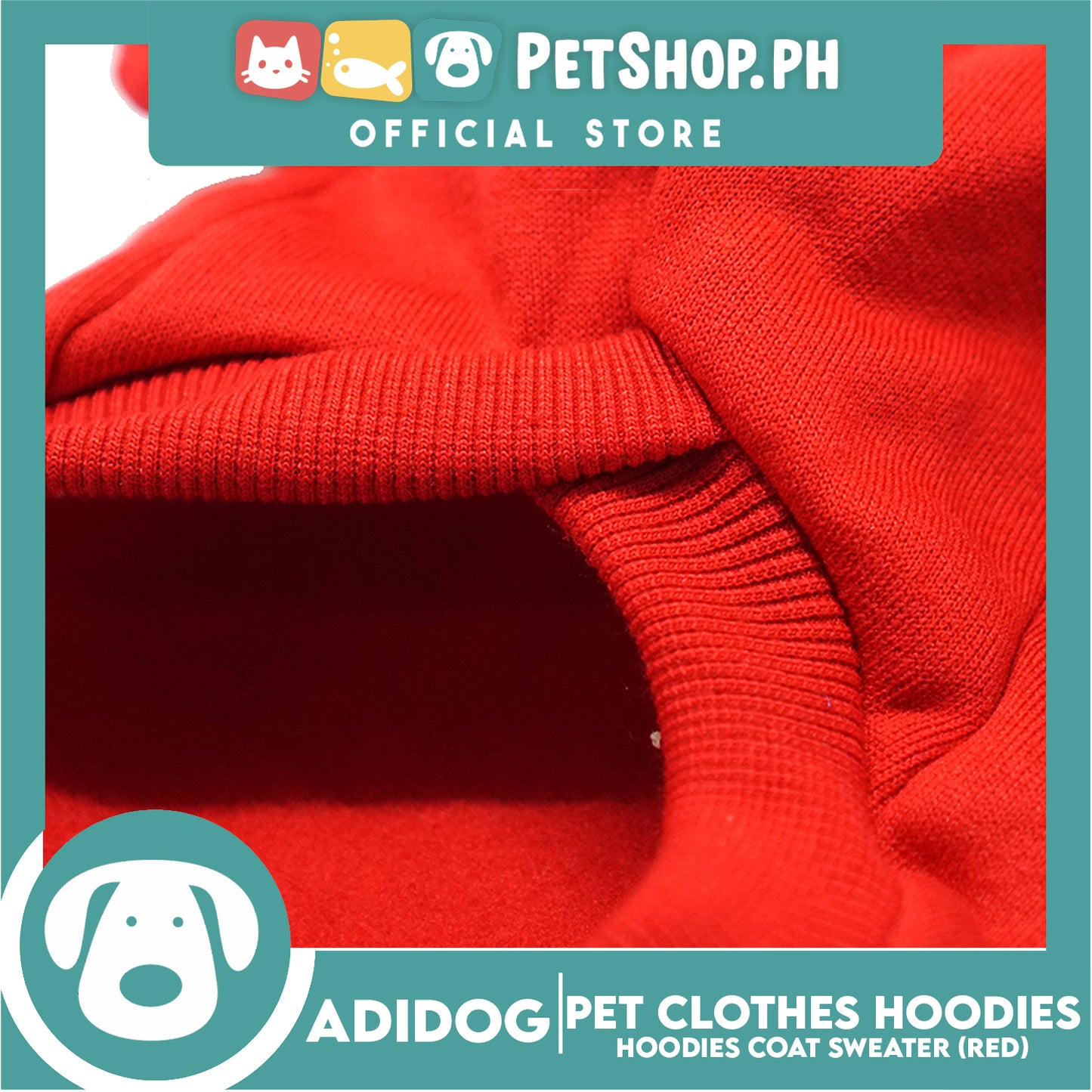 Adidog Pet Clothes Hoodies, Dog Winter Hoodies Apparel Puppy Warm Hoodies Coat Sweater (Red) Medium