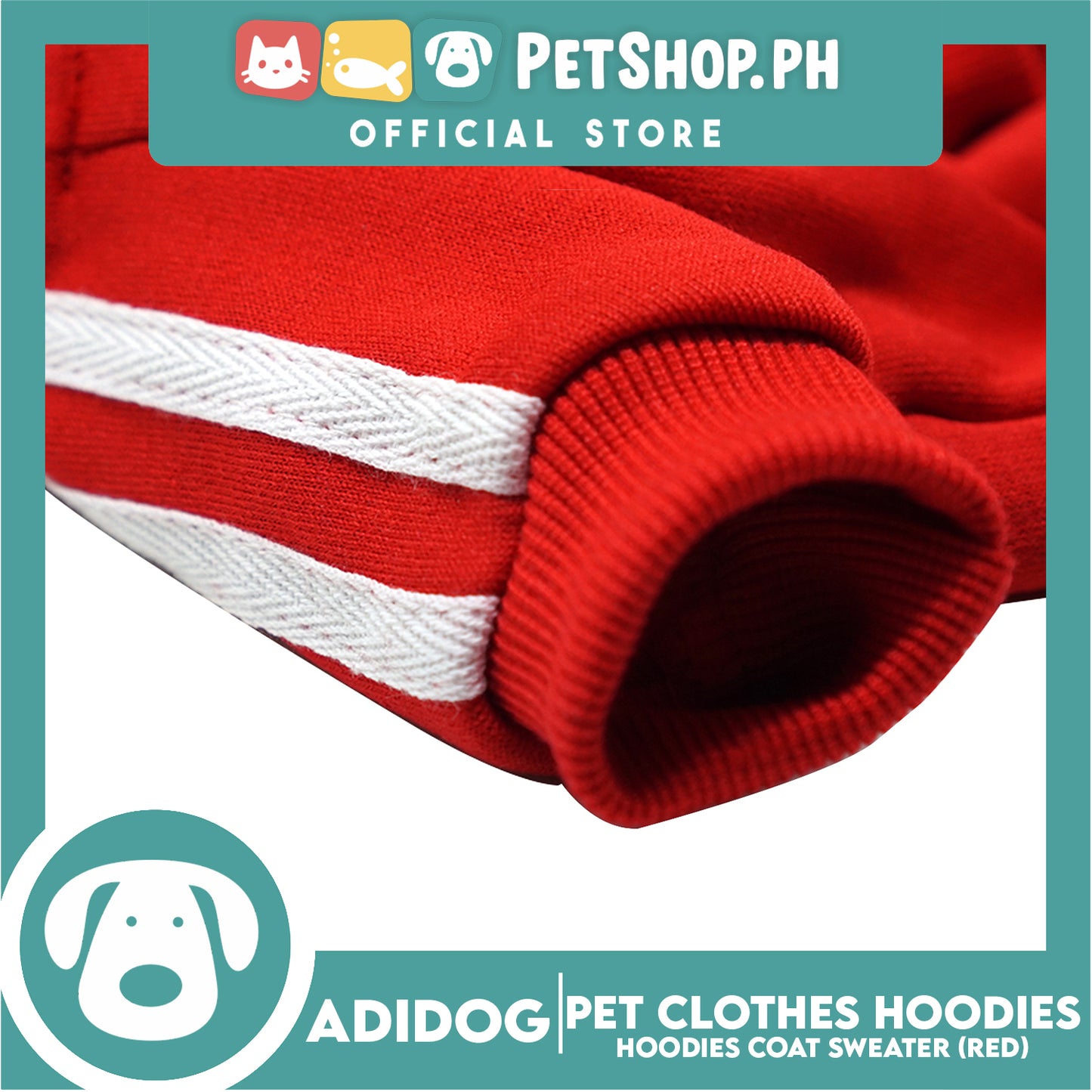 Adidog Pet Clothes Hoodies, Cute Warm Winter Hoodies Coat Sweater (Red) Large