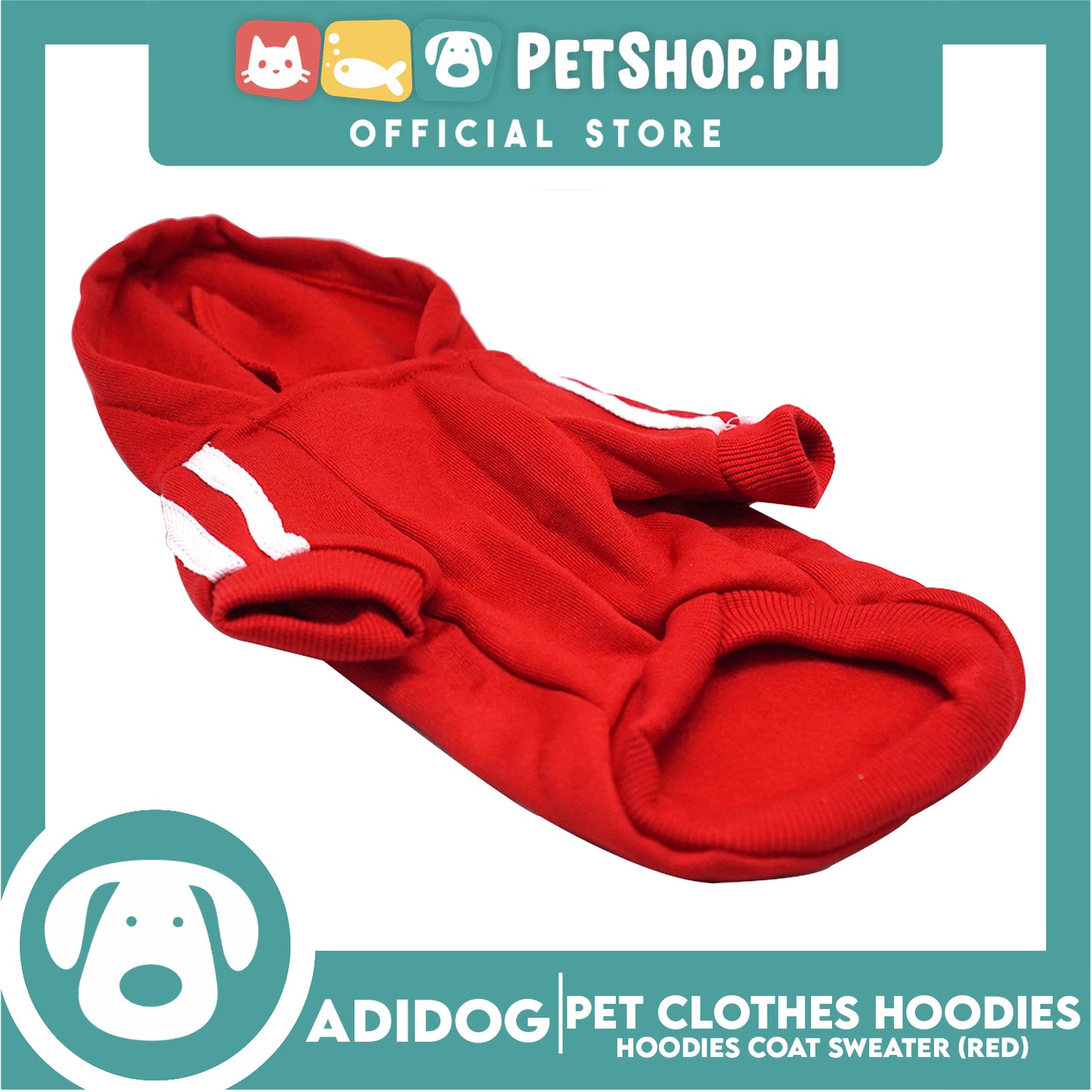 Adidog Pet Clothes Hoodies, Dog Winter Hoodies Apparel Puppy Warm Hoodies Coat Sweater (Red) Small