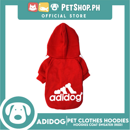 Adidog Pet Clothes Hoodies, Dog Winter Hoodies Apparel Puppy Warm Hoodies Coat Sweater (Red) Small