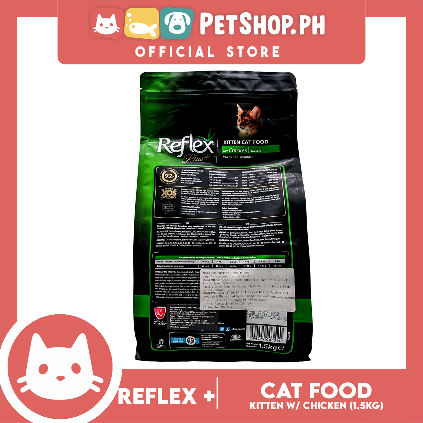 Reflex Kitten Cat Food with Chicken 1.5 Kg