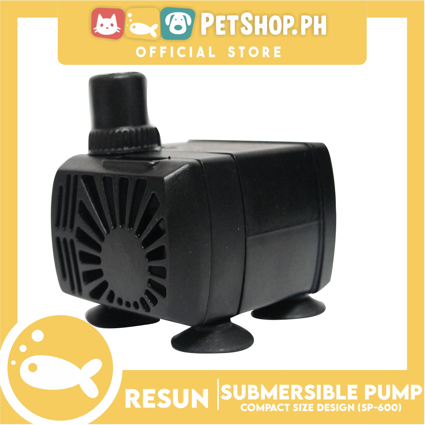 Resun Submersible Water Pump SP-600 for Fish Tank, Pond, Aquarium, Statuary, Hydroponics