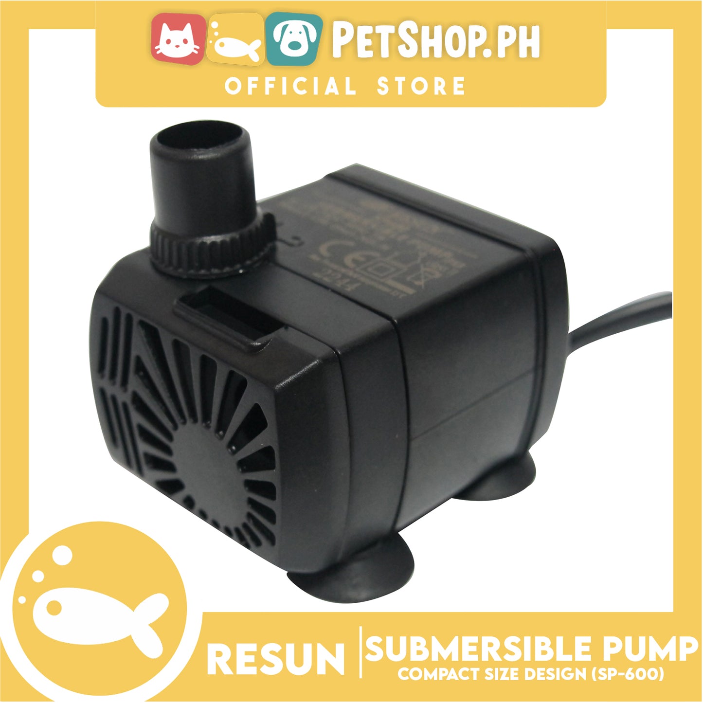 Resun Submersible Water Pump SP-600 for Fish Tank, Pond, Aquarium, Statuary, Hydroponics