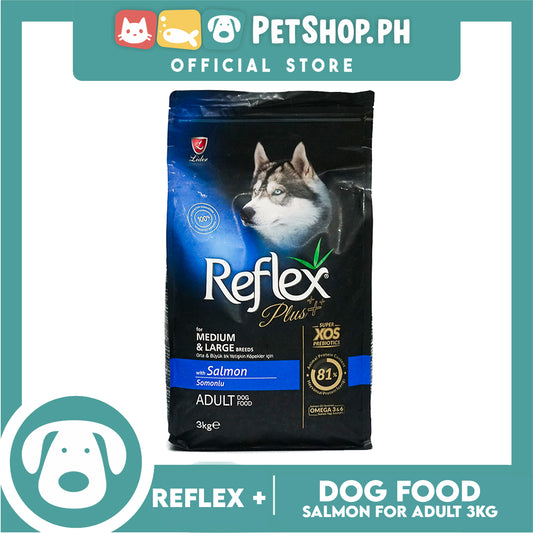 Reflex Plus Adult Dog Food for Medium and Large with Salmon 3kg