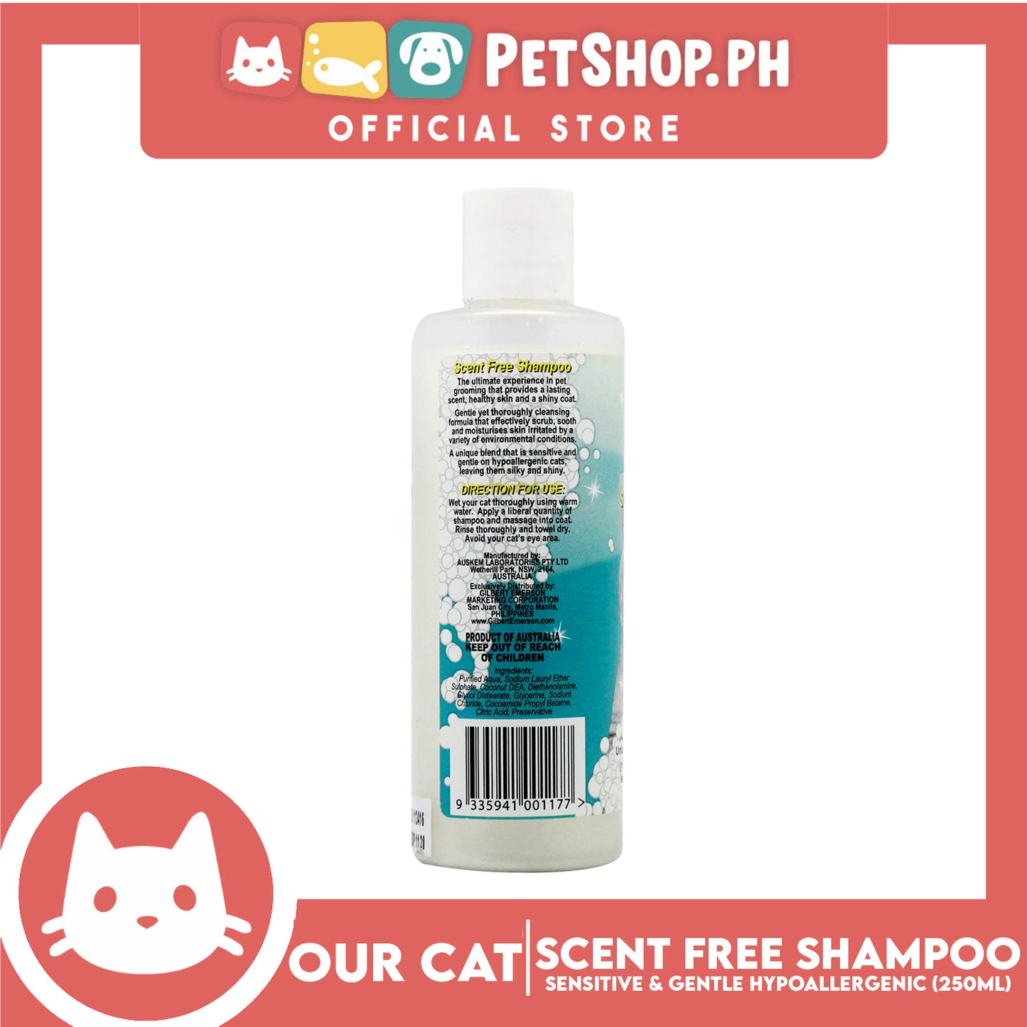 Our Cat Scent Free Shampoo 250mL