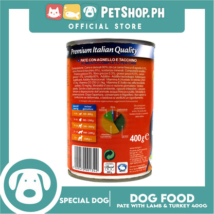 Monge Special Dog Pate 400g (Pate With Lamb And Turkey) Dog Wet Food, Dog Canned Food