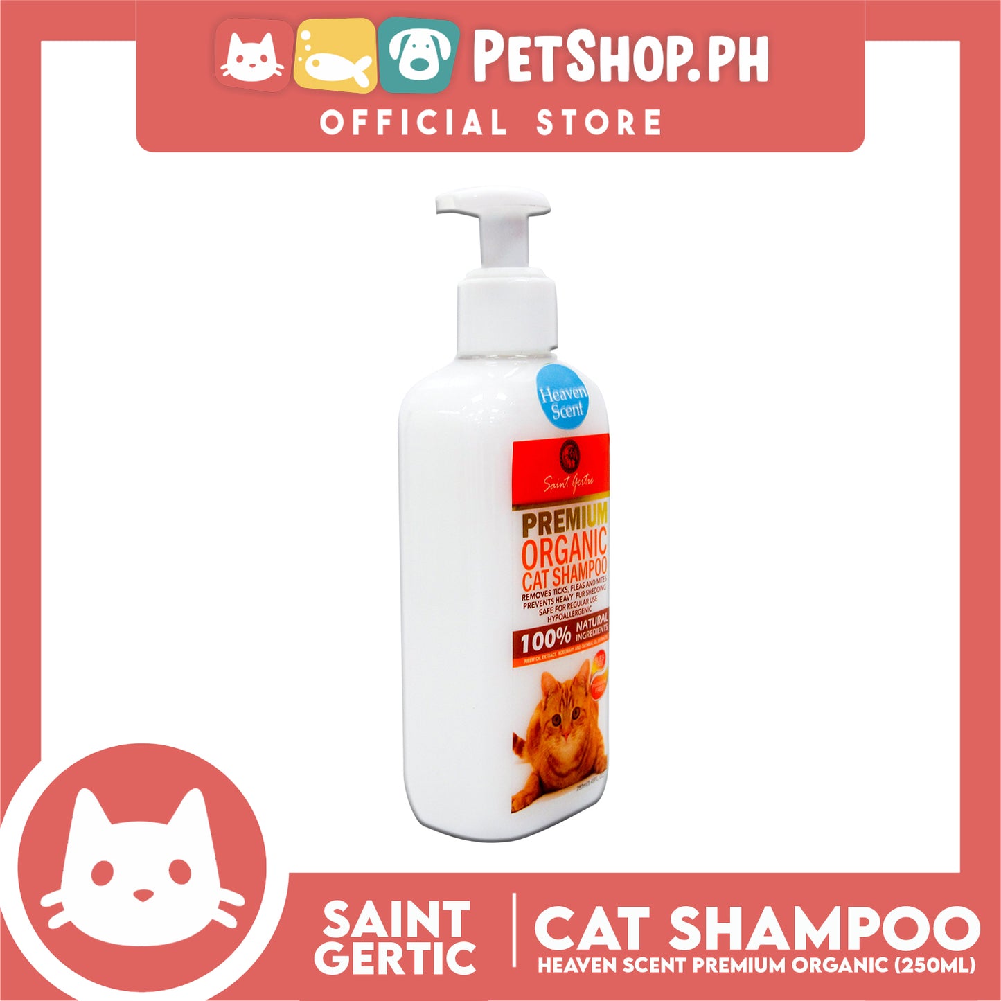 Saint Gertie Premium (Heaven Scent) 250ml Organic Cat Shampoo