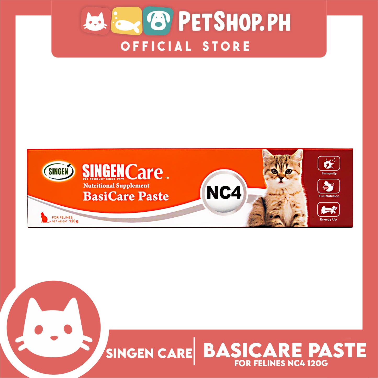 Singen Nutritional Supplement NC4 Basicare Paste For Cats 120g