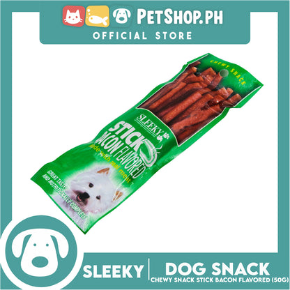 Sleeky Chewy Snack Stick Bacon Flavored 50g Dog Treats