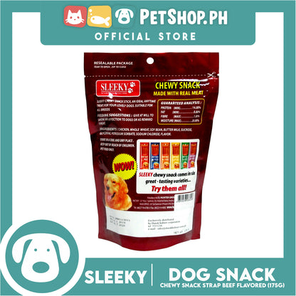 Sleeky Chewy Strap Beef Flavored 175g Dog Treats