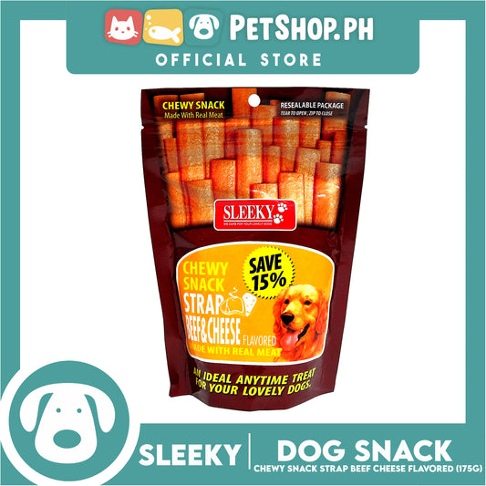 Sleeky Chewy Strap Beef and Cheese Flavored 175g Dog Treats