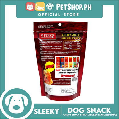 Sleeky Chewy Strap Chicken Flavored 175g Dog Treats