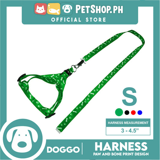 Doggo Harness Leash With Design Small Size (Green) Harness Leash for Your Puppy