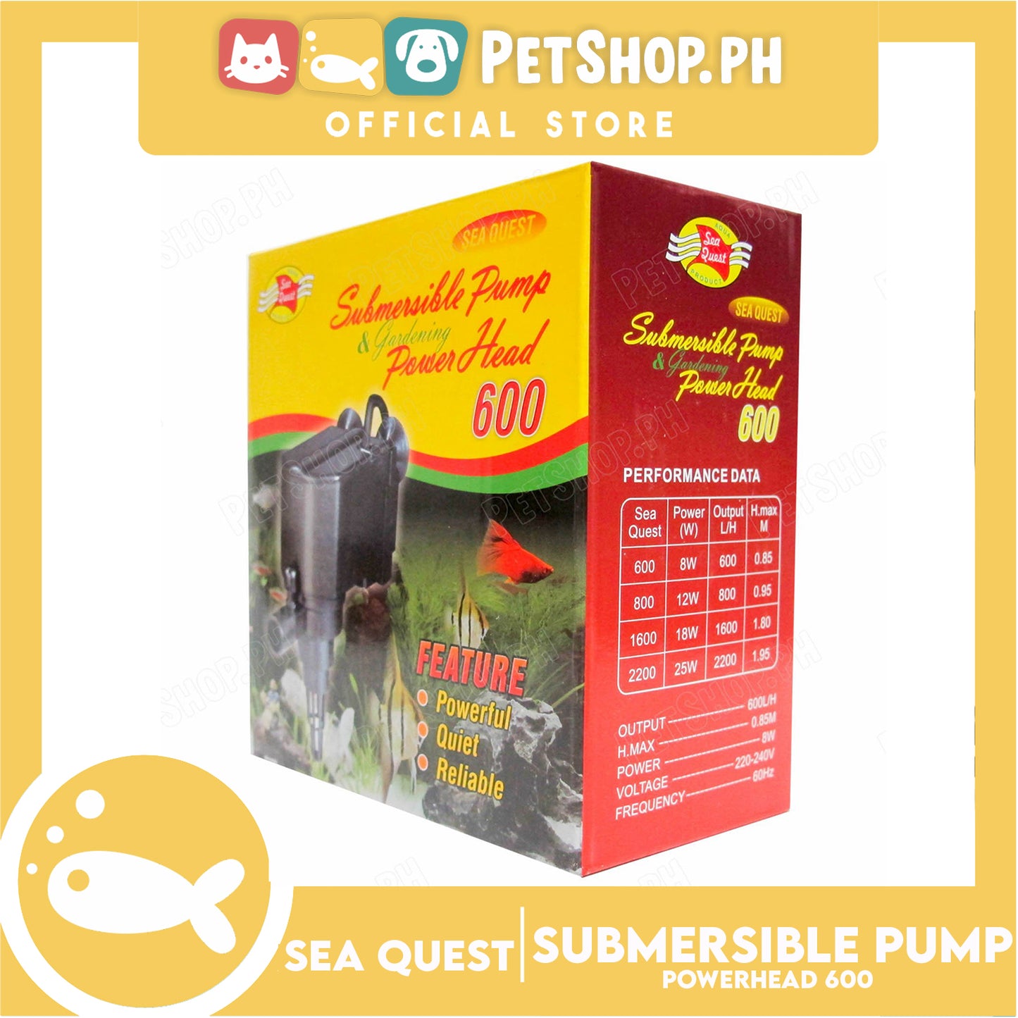 Sea Quest Submersible Pump and Gardening Powerhead 600