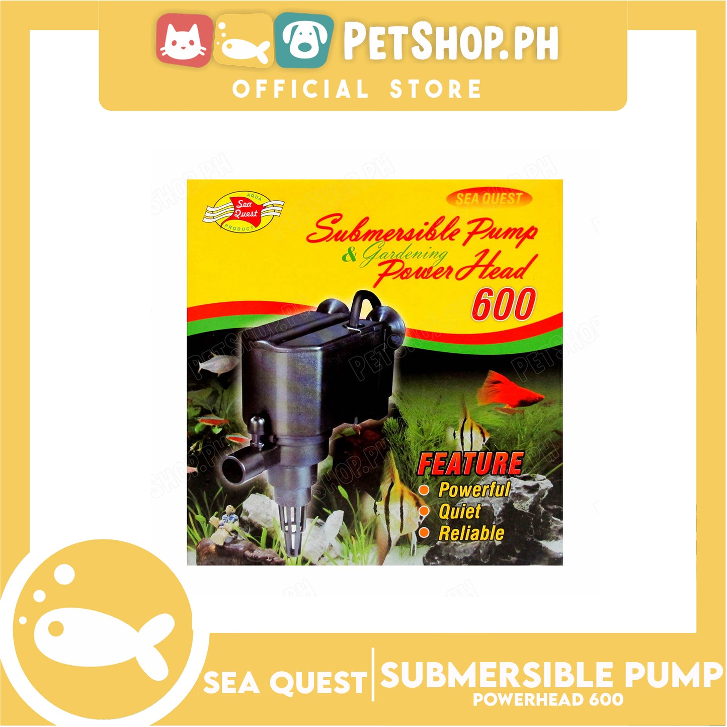 Sea Quest Submersible Pump and Gardening Powerhead 600