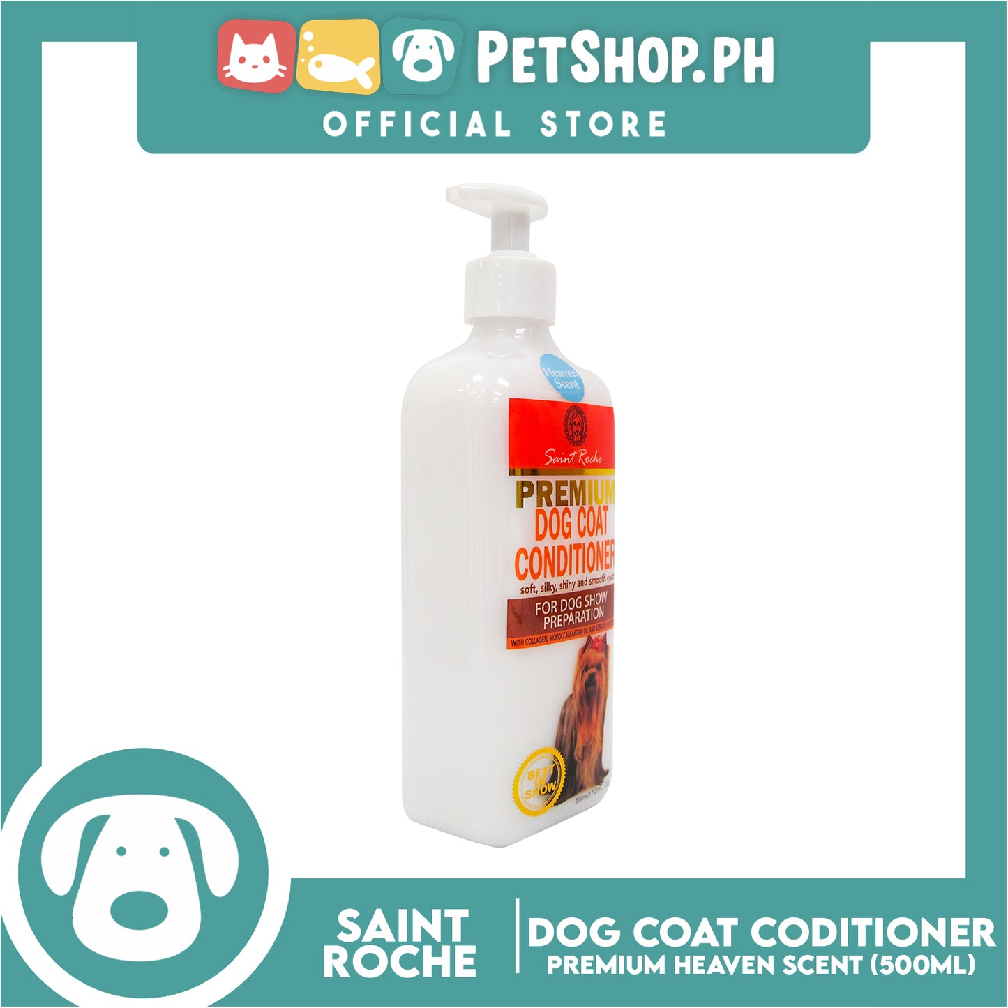 Saint Roche Premium Dog Coat Conditioner (Heaven Scent) 500ml For Dog Show Preparation