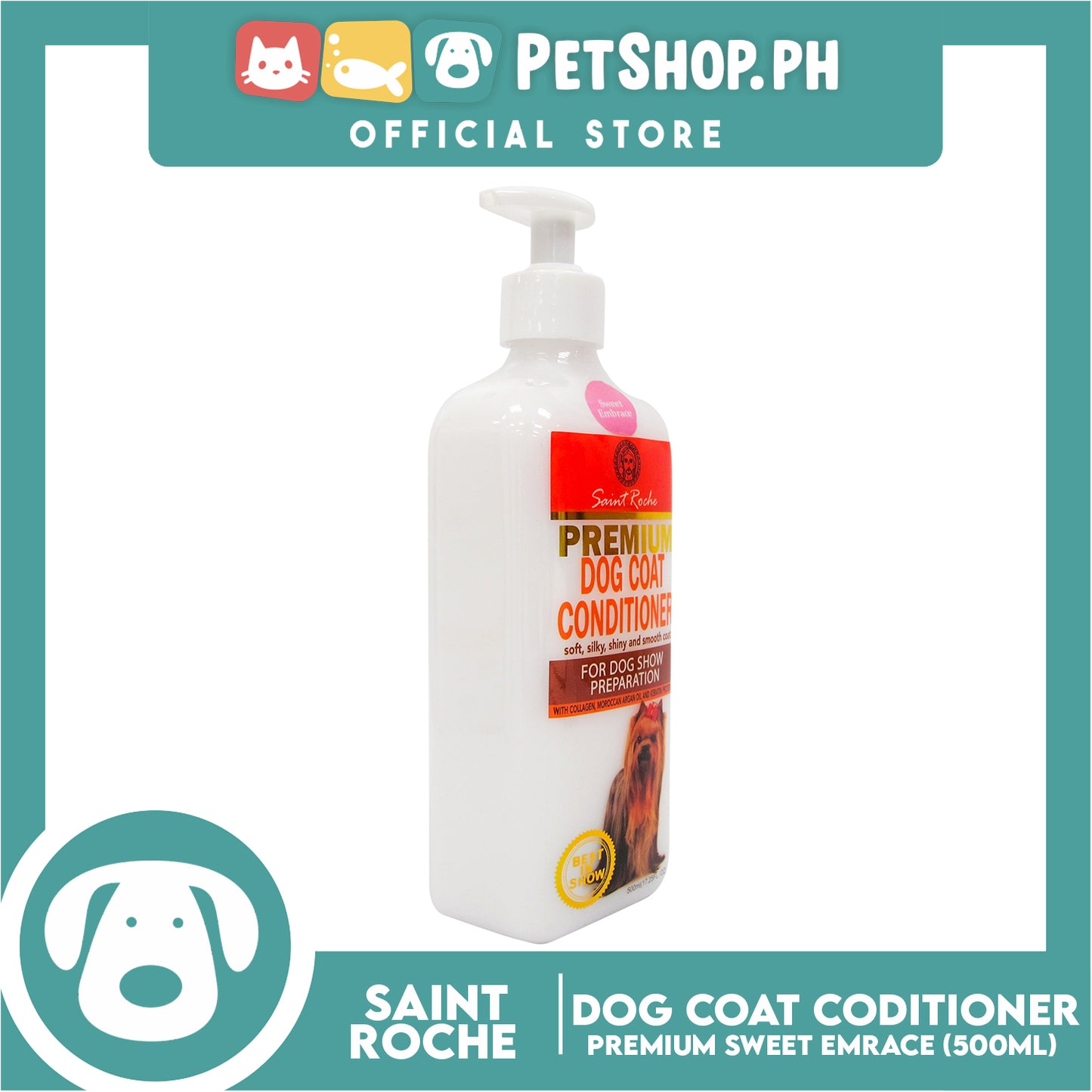 Saint Roche Premium Dog Coat Conditioner (Sweet Embrace Scent) 500ml For Dog Show Preparation