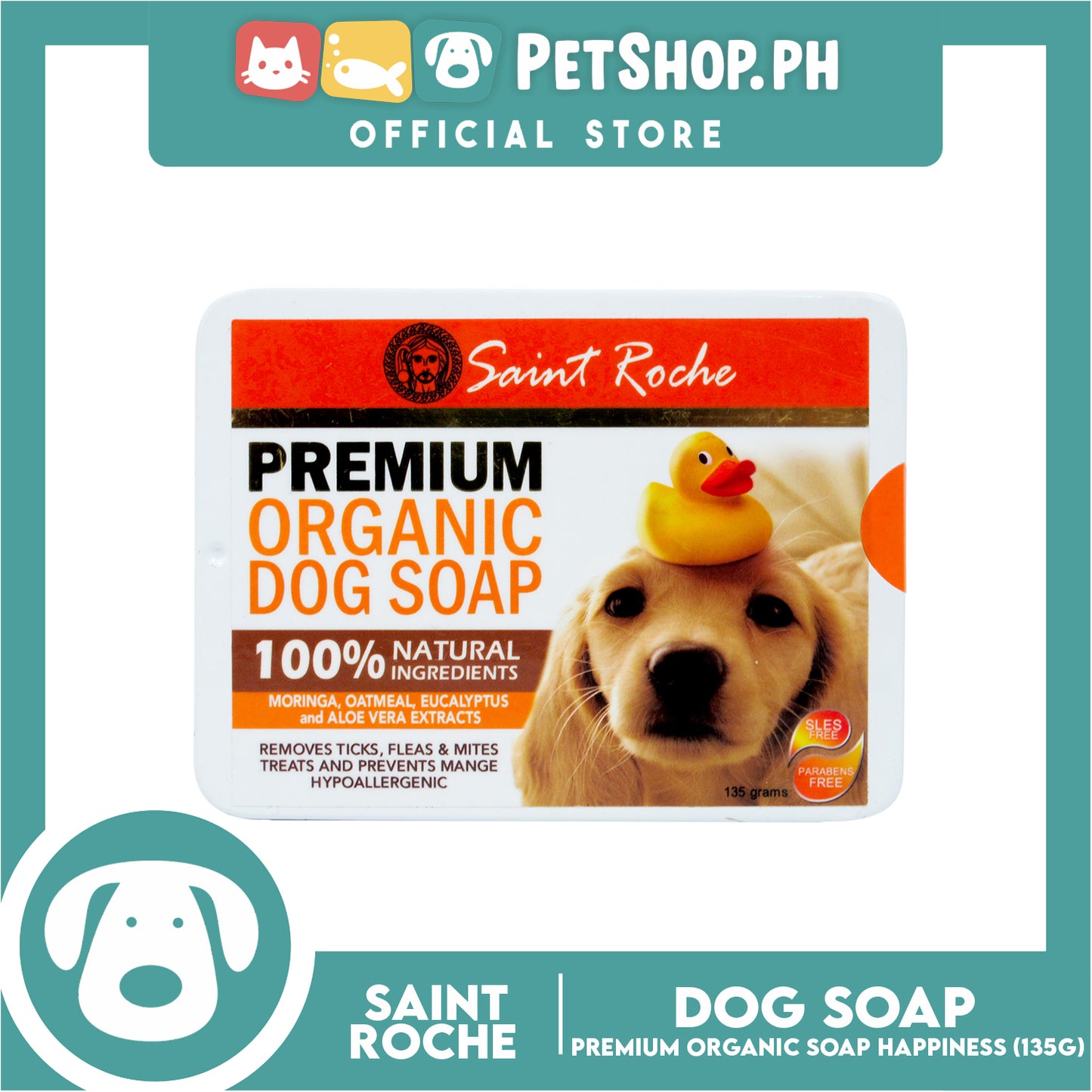 Saint Roche Premium Organic Soap (Happiness Scent) 135g Dog Soap