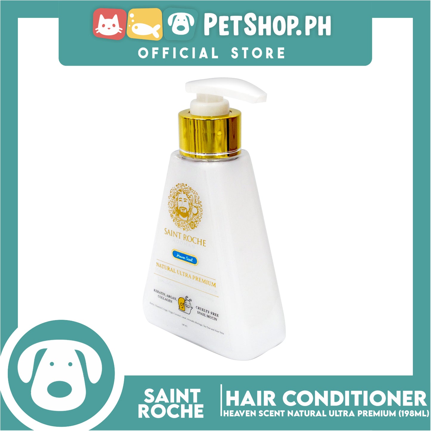 Saint Roche Hooman Natural Ultra Premium Conditioner (Heaven Scent) 198ml For The Skin and Coat of Your Dogs