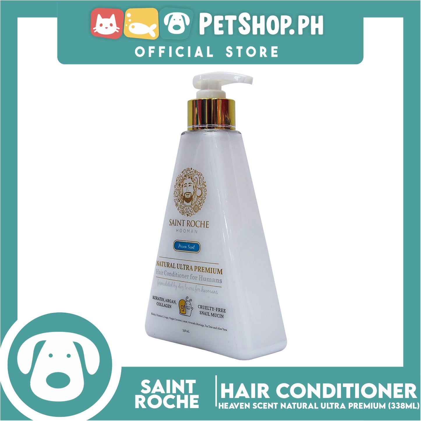 Saint Roche Hooman Natural Ultra Premium Conditioner (Heaven Scent) 338ml For The Skin and Coat of Your Dogs