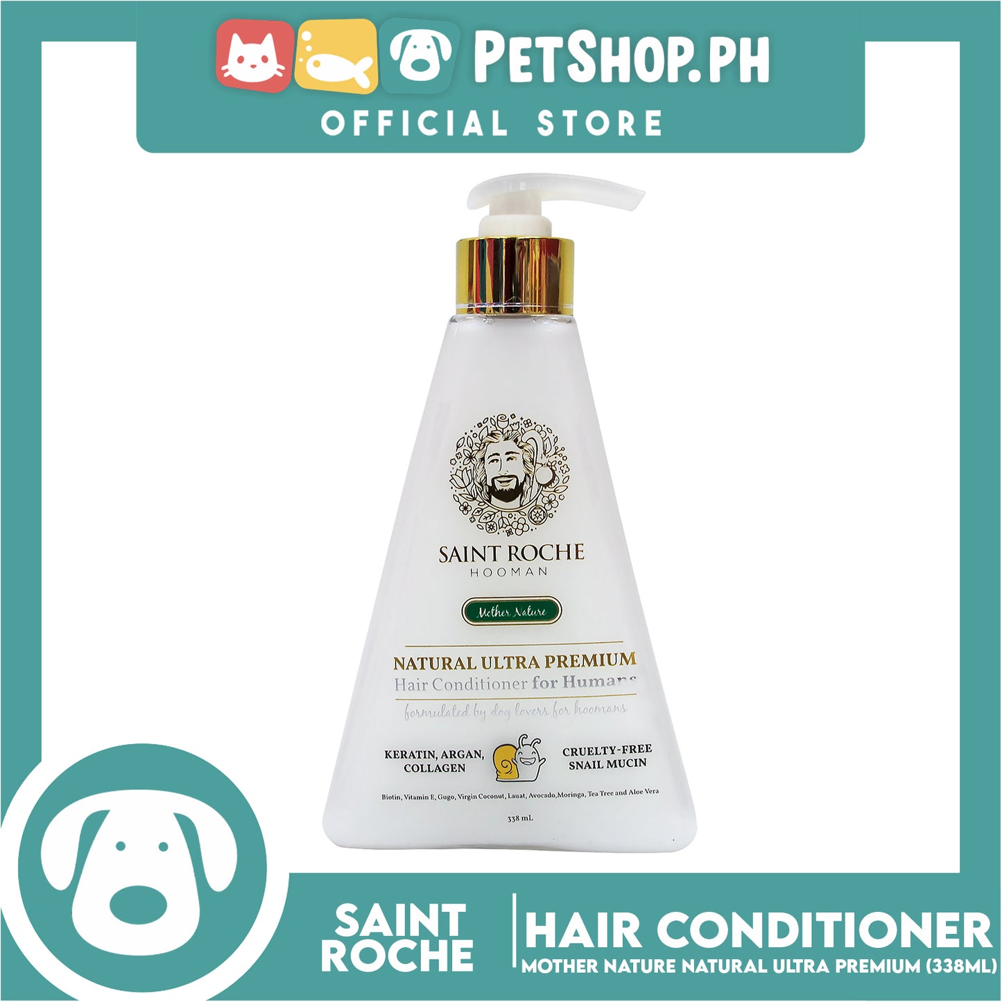 Saint Roche Hooman Conditioner Mother Nature 338ml Skin and Coat for Your Dogs
