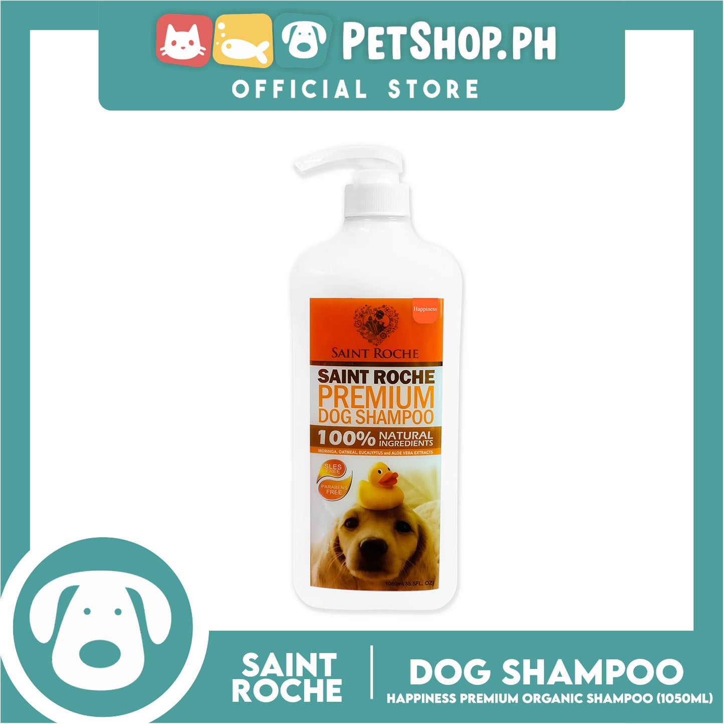 Saint Roche Premium Organic (Happiness) 1050ml Dog Shampoo