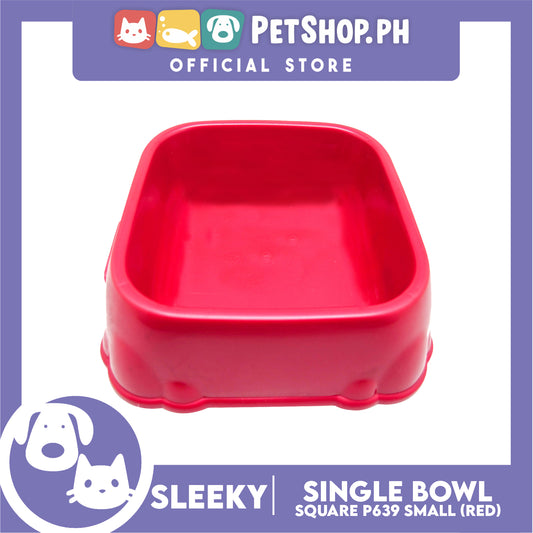 P639 Square Single Bowl Small Red