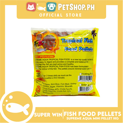 Super Win Supreme Aqua Tropical for Fish Food Pellets Mini Mix 1kg