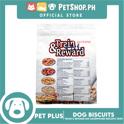 Pet Plus Train and Reward 350g (Mix Sandwich Biscuits) Healthy and Nutritious Biscuits For Dogs