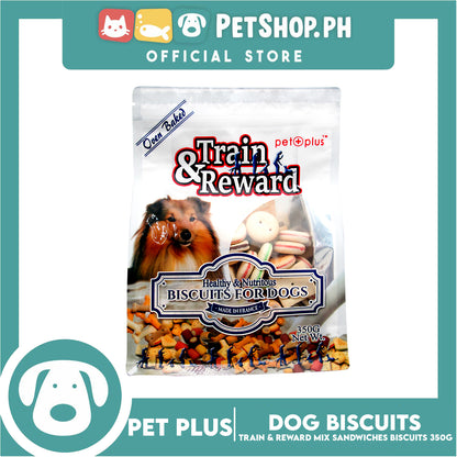 Pet Plus Train and Reward 350g (Mix Sandwich Biscuits) Healthy and Nutritious Biscuits For Dogs