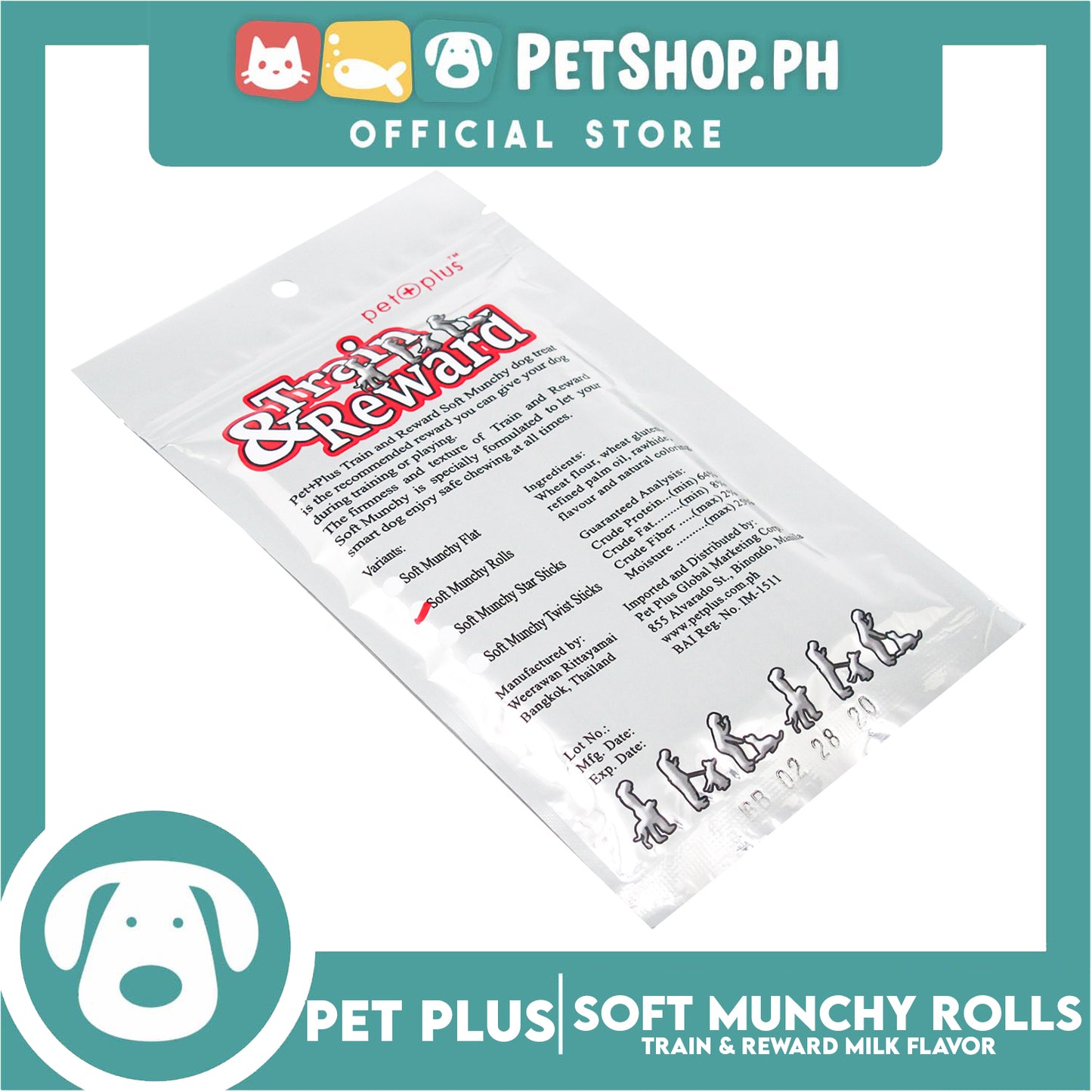 Pet+Plus Train & Reward Soft Munchy Roll 6pcs/pack