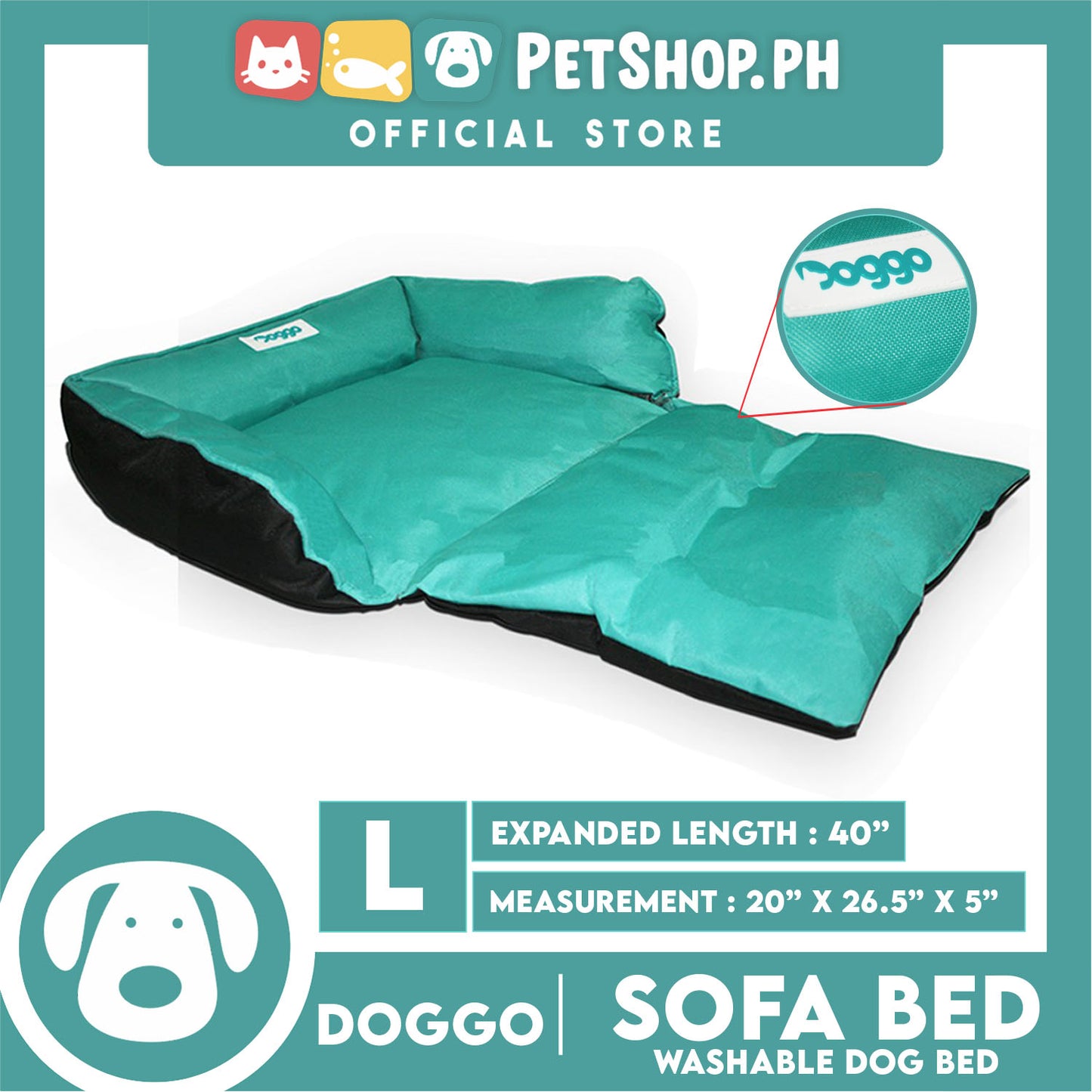 Doggo Sofa Bed (Large) Orthopedic Dog Beds and Calming Dog Beds