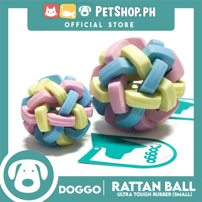 Doggo Rattan Ball Rubber with Bell (Small) Toy for Dog