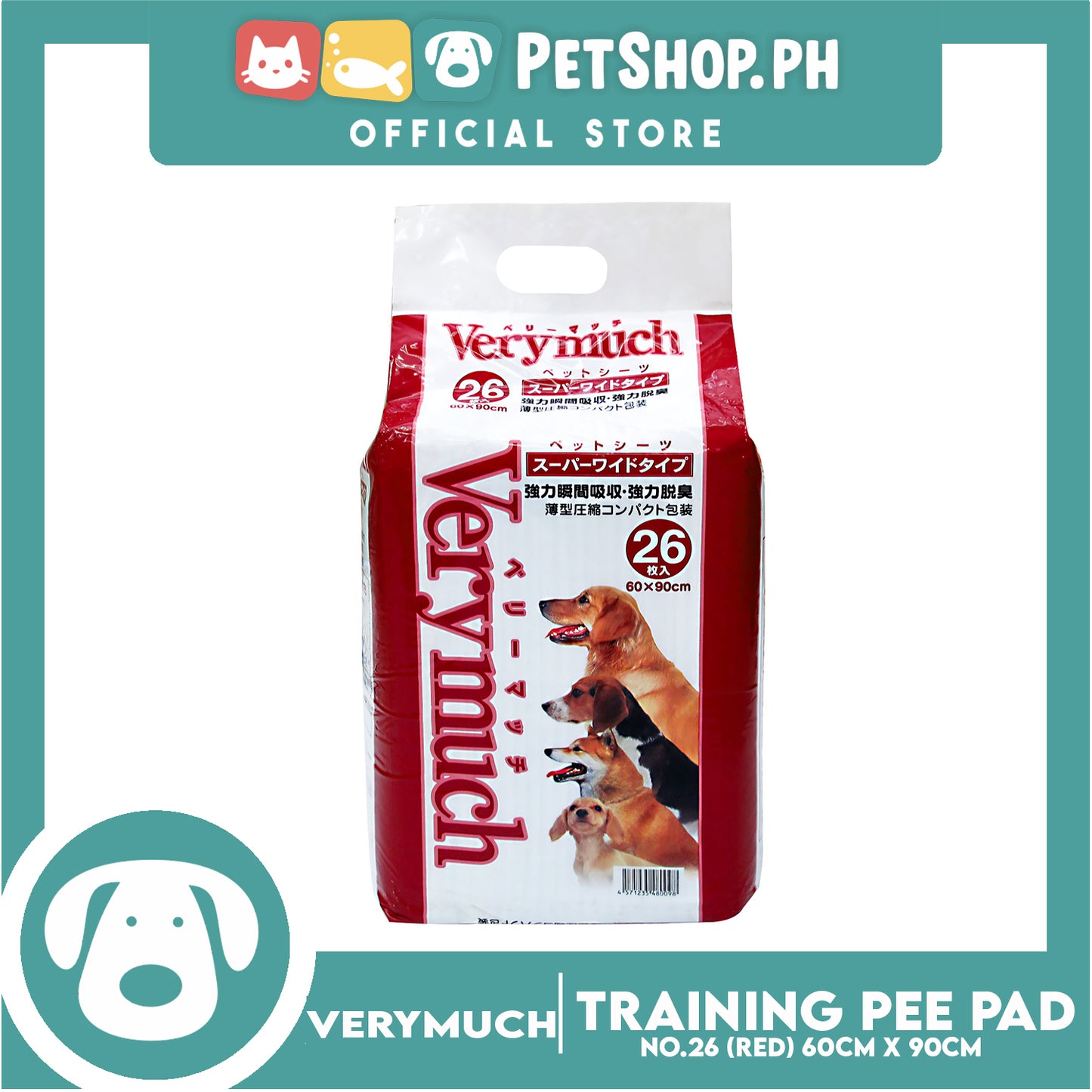 Verymuch Training Pads (Super Wide) 60 x 90cm With 26pcs Inside, Perfect For Training Puppies