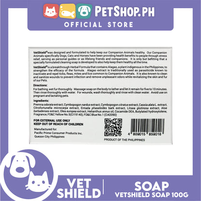 Vetshield Companion Animal Health Soap, Herbal Formula With Alaga Extract 100g Dog Soap