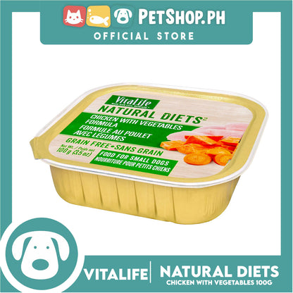 VitaLife Natural Diets, Grain Free 100g (Chicken With Vegetables) Dog Food for Small Dogs, Dog Wet Food
