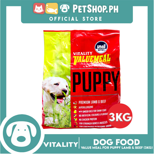 Vitality Valuemeal Puppy Small Bite, Premium Lamb And Beef Flavor, Puppy Food, Dry Dog Food